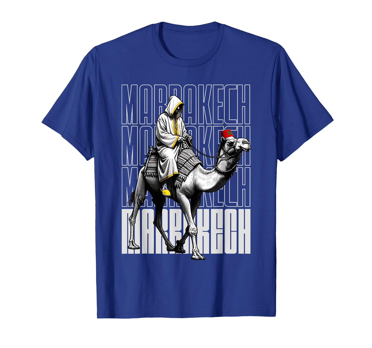 Marrakech Camel Sunset Morocco Flag Marrakesh Lovers T-Shirt