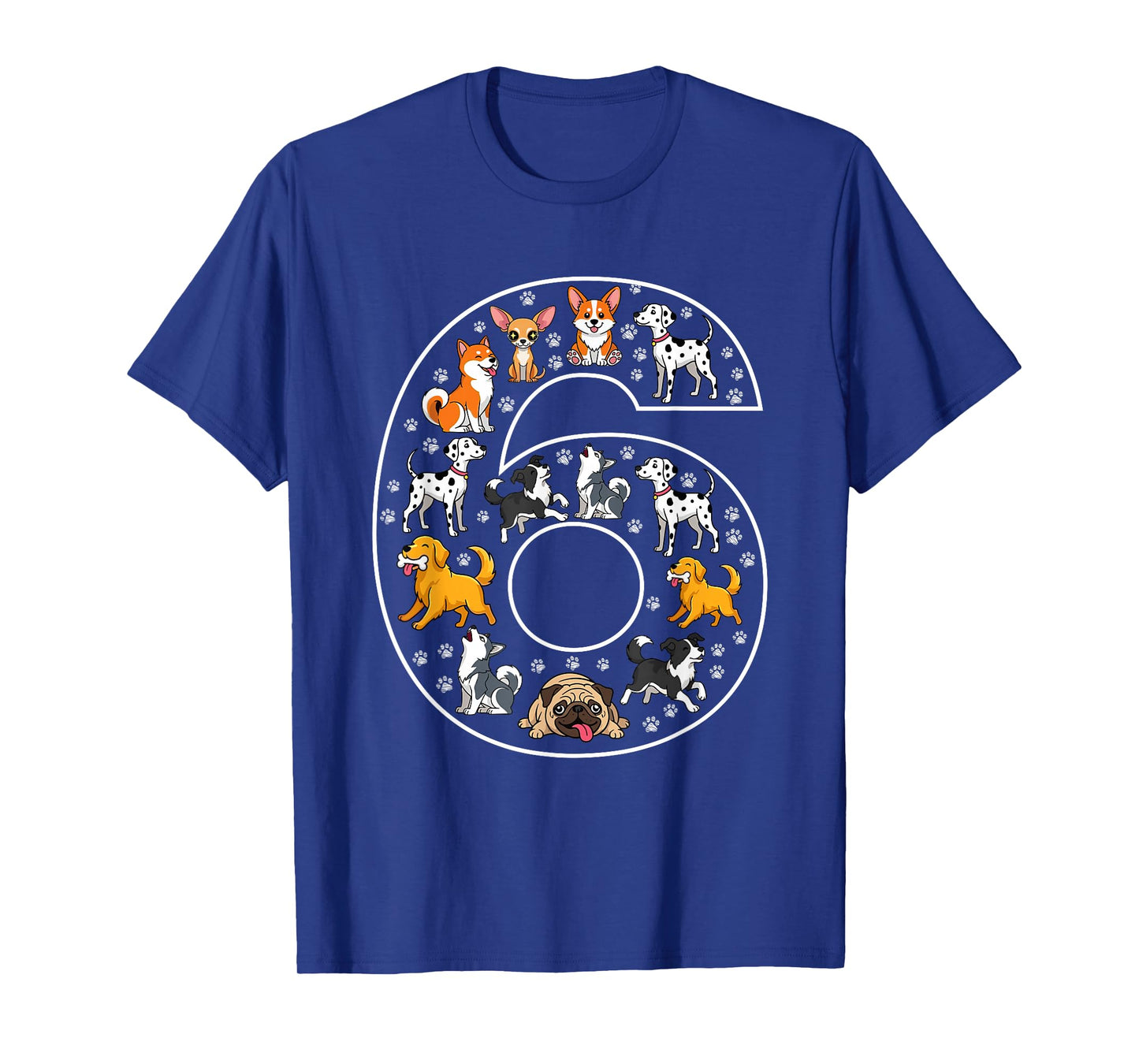 6th Birthday 6 Year Old Dogs Boys Girls Puppy T-Shirt