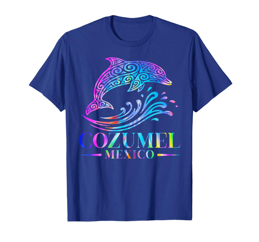 Cozumel Mexico Dolphin Retro Throwback Boys Girls Souvenir T-Shirt
