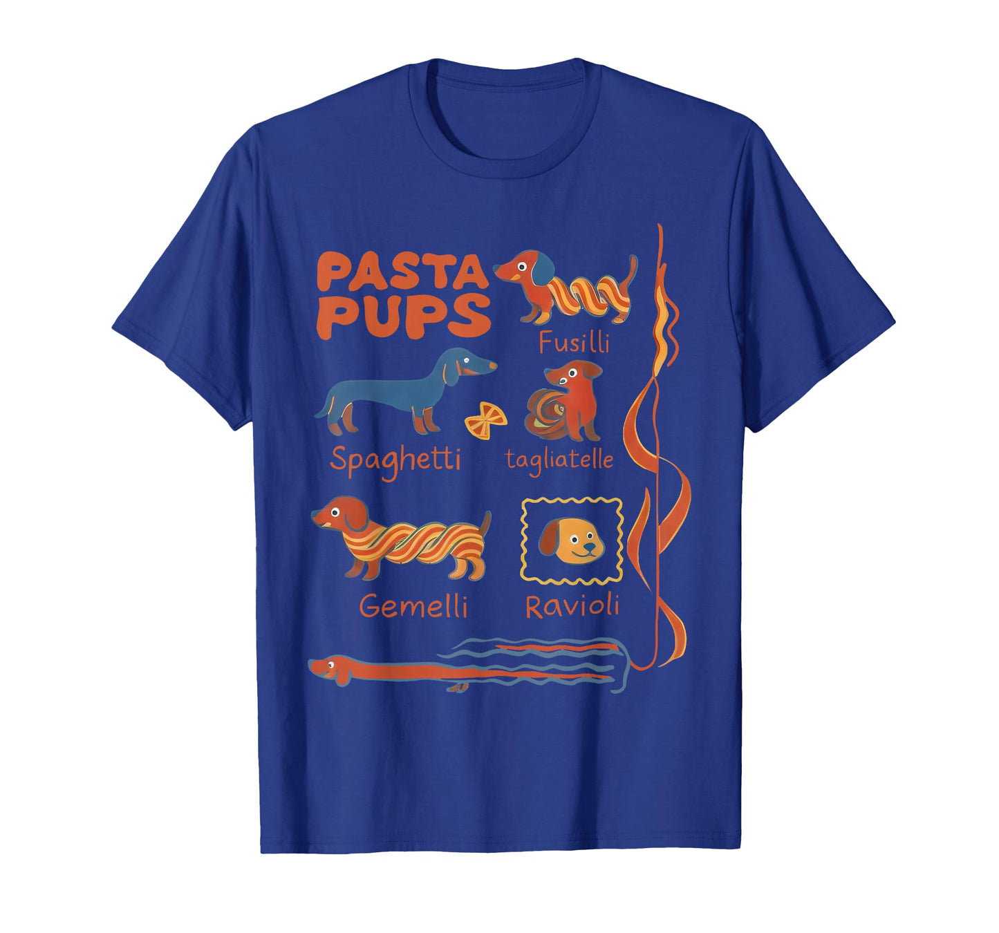 Pasta Pups Dog Funny Dachshund Dog Pasta Foodie Dog Sausage T-Shirt