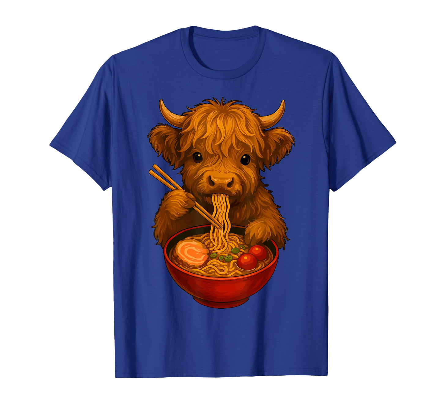 Highland Cow Eating Ramen T-Shirt