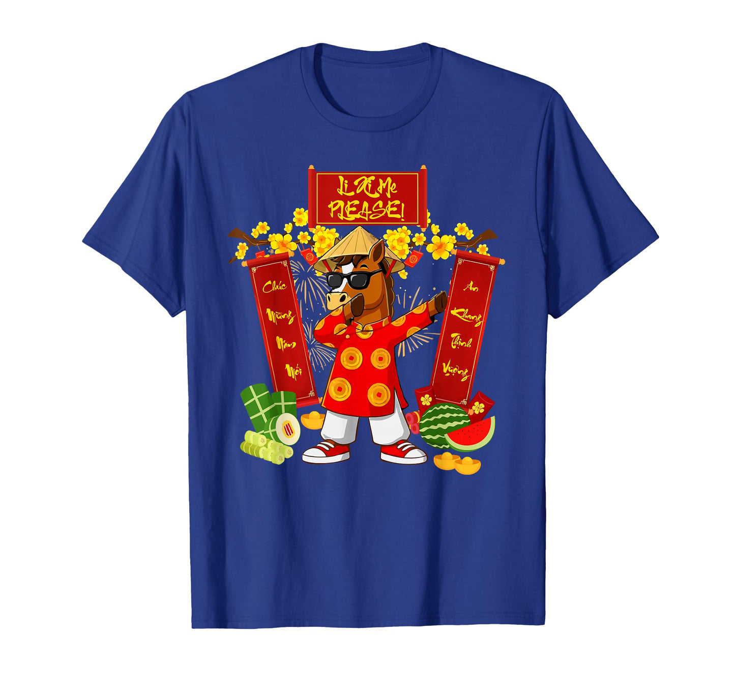Li Xi Me Please Happy TET 2026 Horse Vietnamese Ao Dai Boy T-Shirt