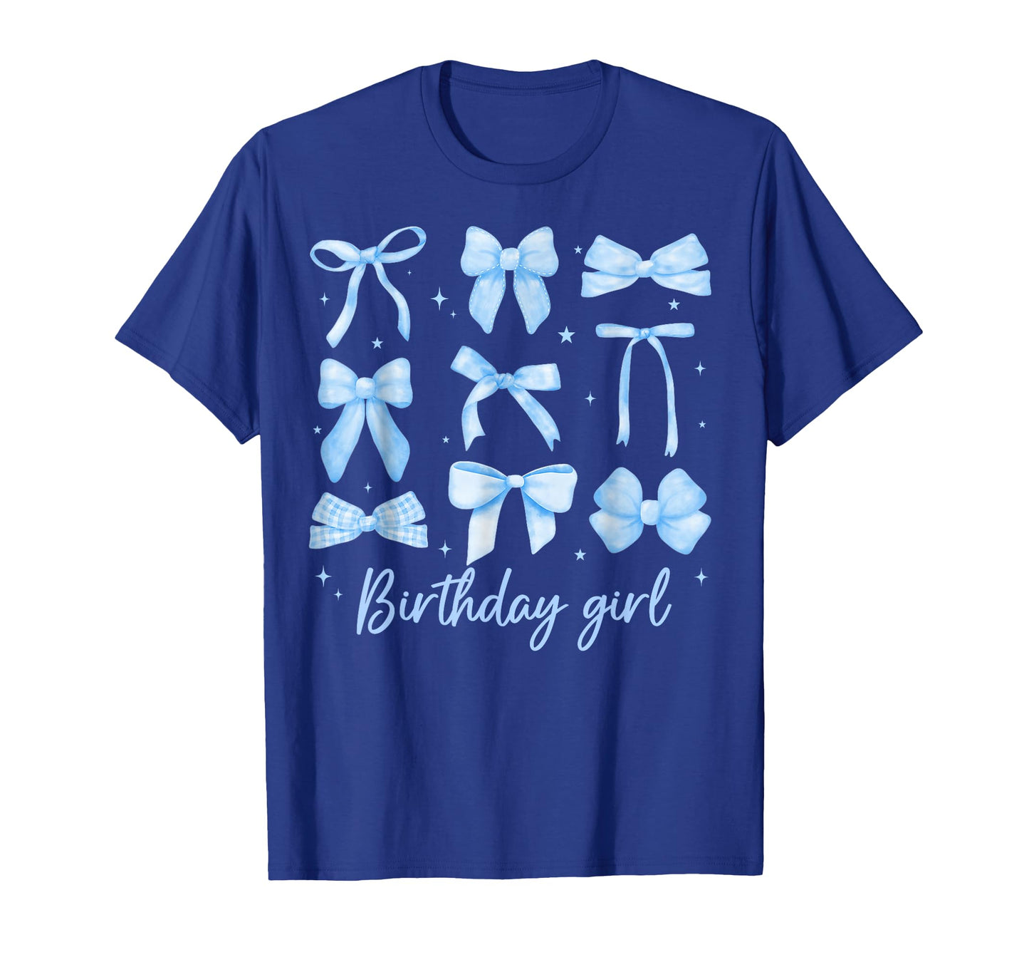 Birthday Girl Coquette Funny Birthday Girl Blue Coquette Bow T-Shirt