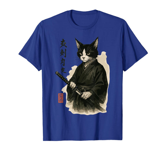 Samurai Cat Japanese Anime T-Shirt