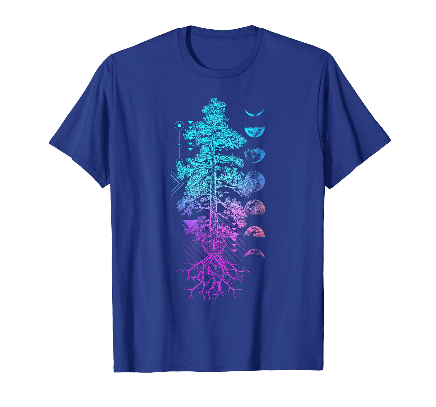 Tree of Life Phases of the Moon Yoga Chakra Gift T-Shirt