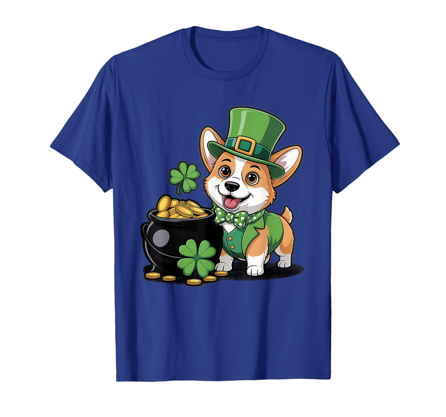 Cute Corgi Dog Shamrock Women Men Kids St Patrick's Day T-Shirt