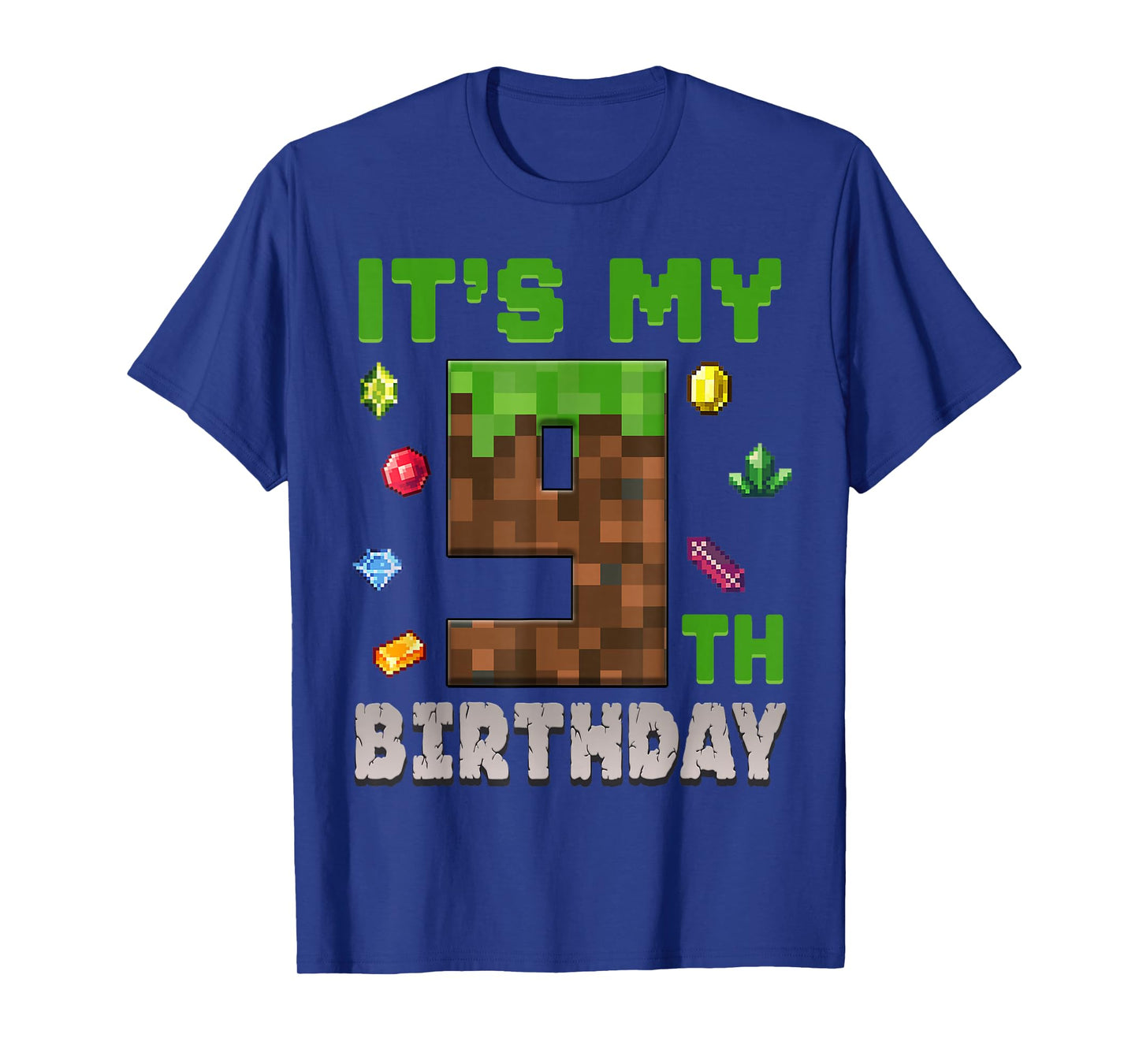 Birthday Boy It's My 9th Birthday 9 Year Old Pixel Gamer T-Shirt