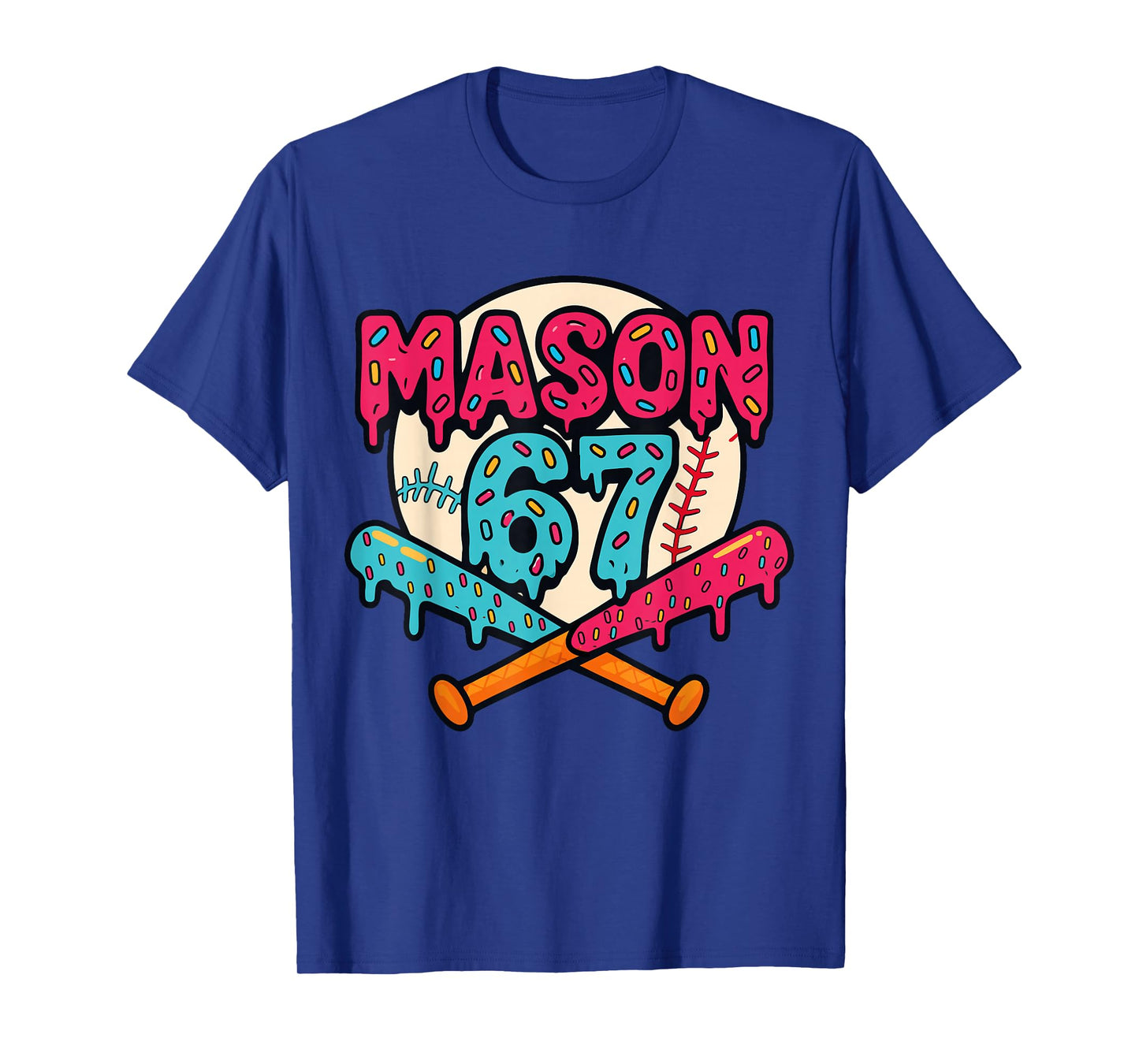 Mason 67 Funny Ice Cream Drip Baseball Meme Graphics T-Shirt