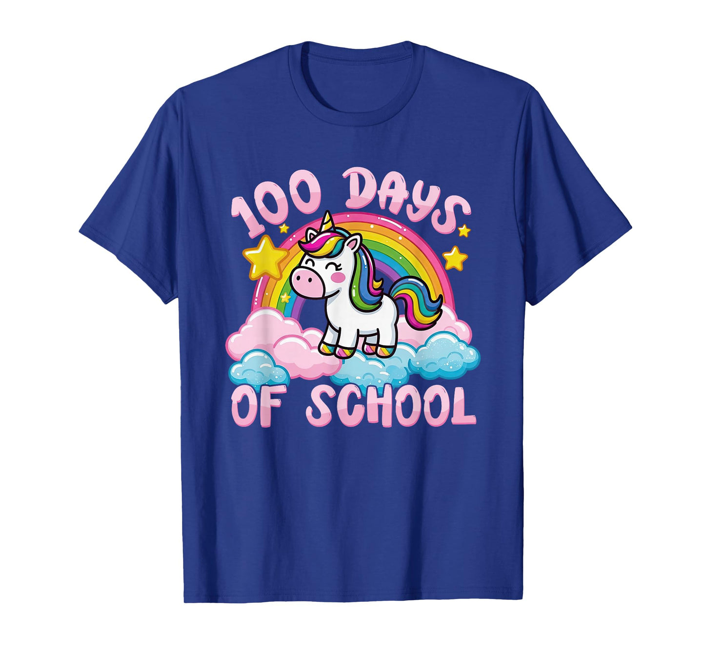 100 Days of School Unicorn Rainbow 100th Day Girls Kids T-Shirt