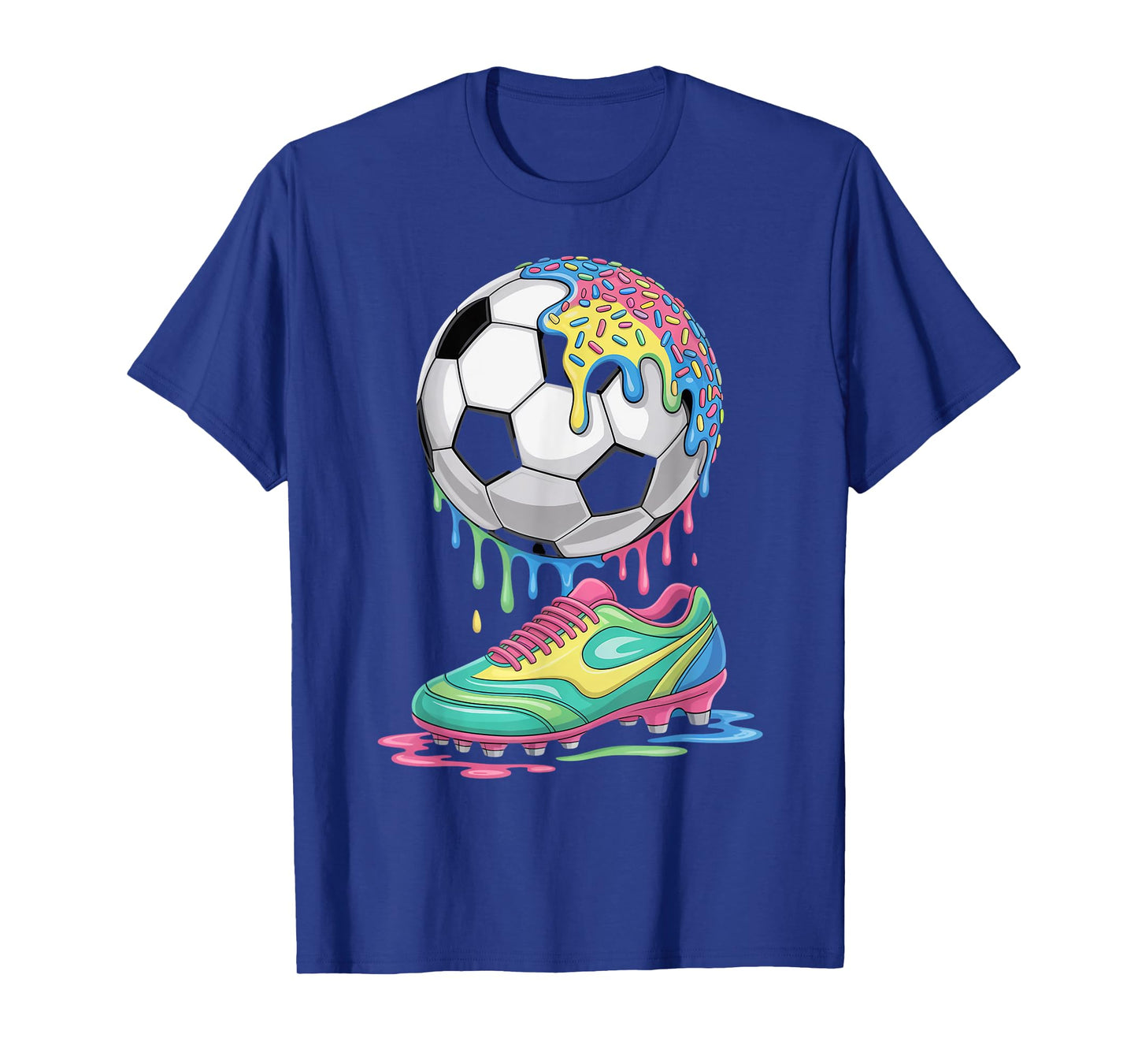 Soccer Ball Drip Ice Cream Drip Men Women Game Soccer Drip T-Shirt