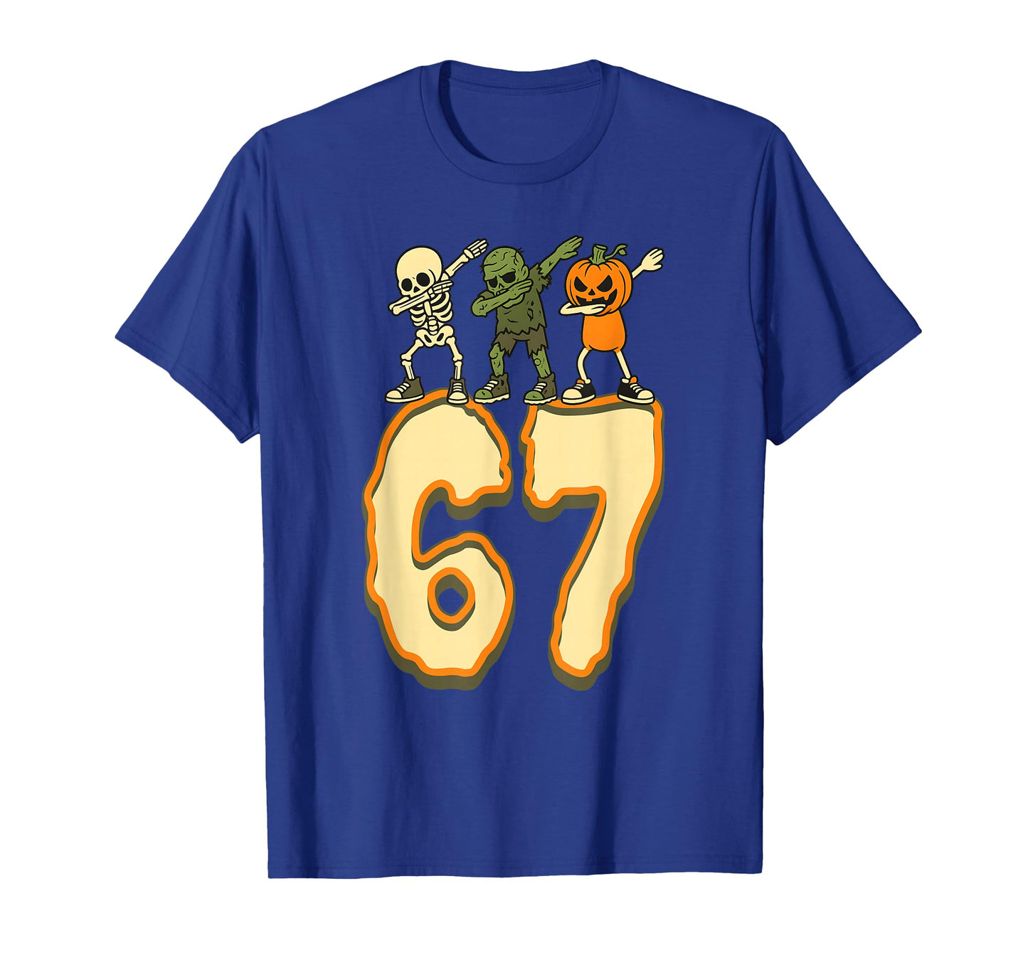 67 Halloween Meme 6 7 Numbers Six Seven Funny Kids Skeleton T-Shirt