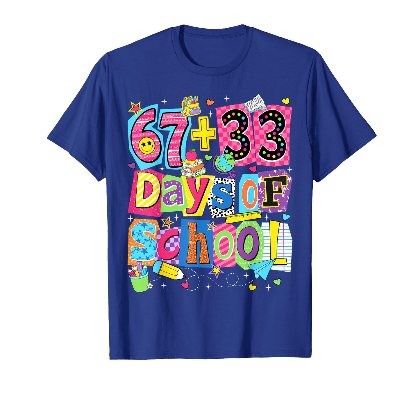 Happy 67 33 Days of School 100 Days of School Boy Girl Kid T-Shirt