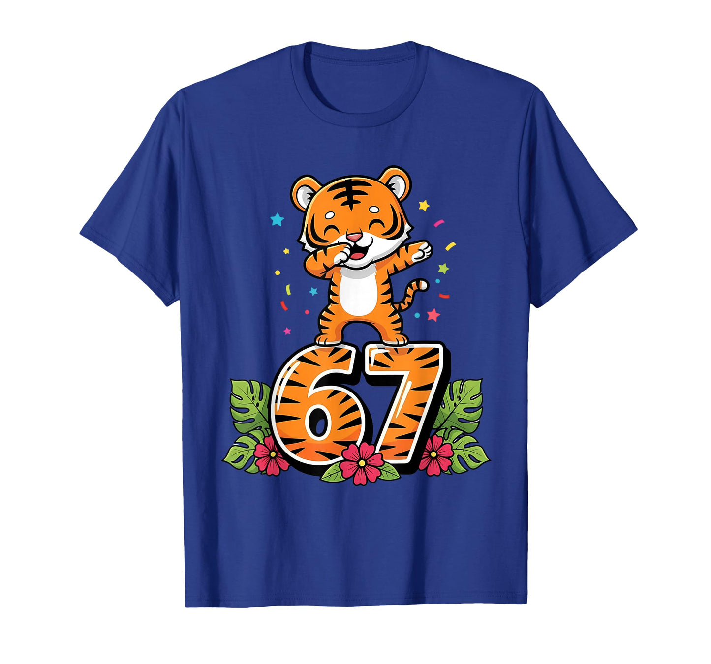 Six Seven Meme Dabbing Baby Tiger 67 Funny Gen Z Apha T-Shirt