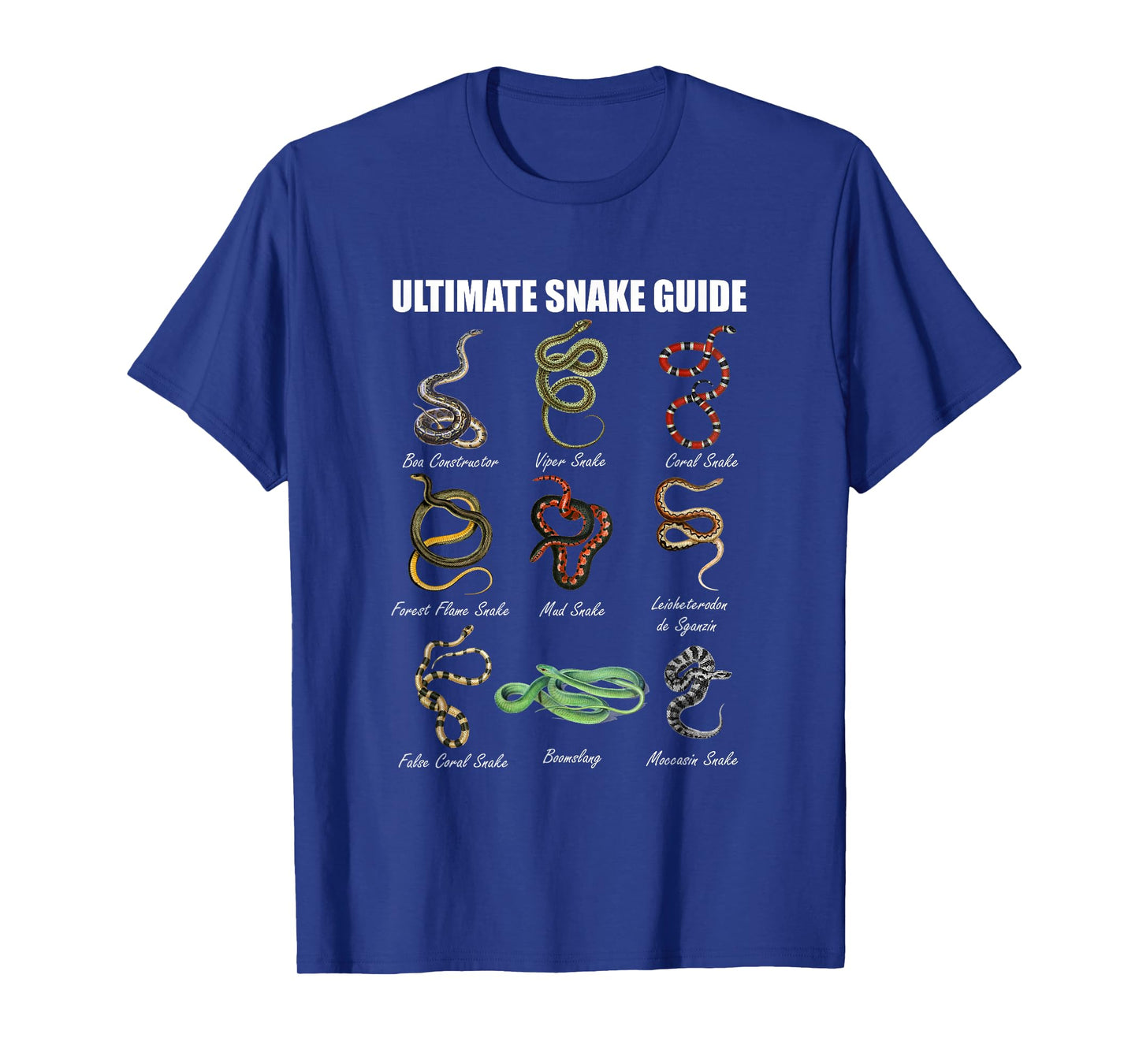 Snakes Educational Ultimate Snake Guide Reptile Lover T-Shirt