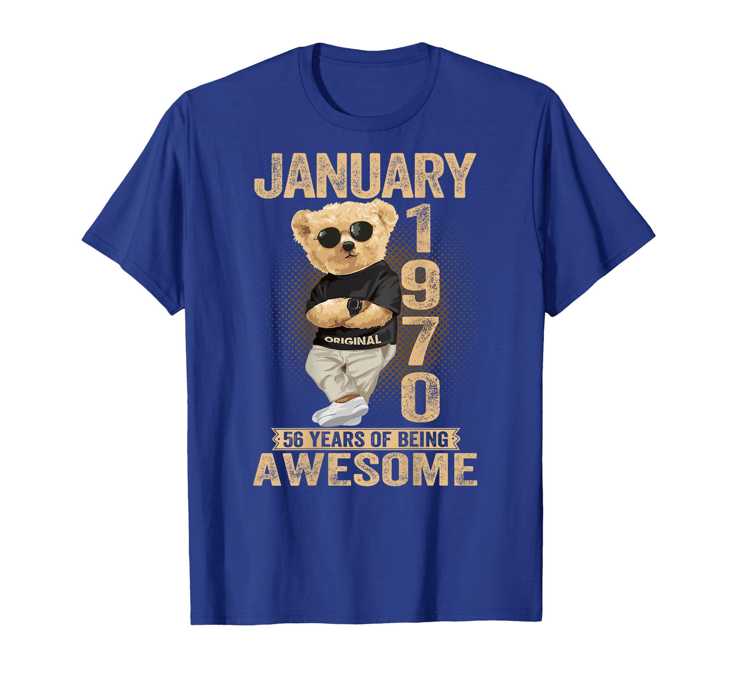 56 Year Old January 1970 Teddy Bear 56th Birthday Men Women T-Shirt