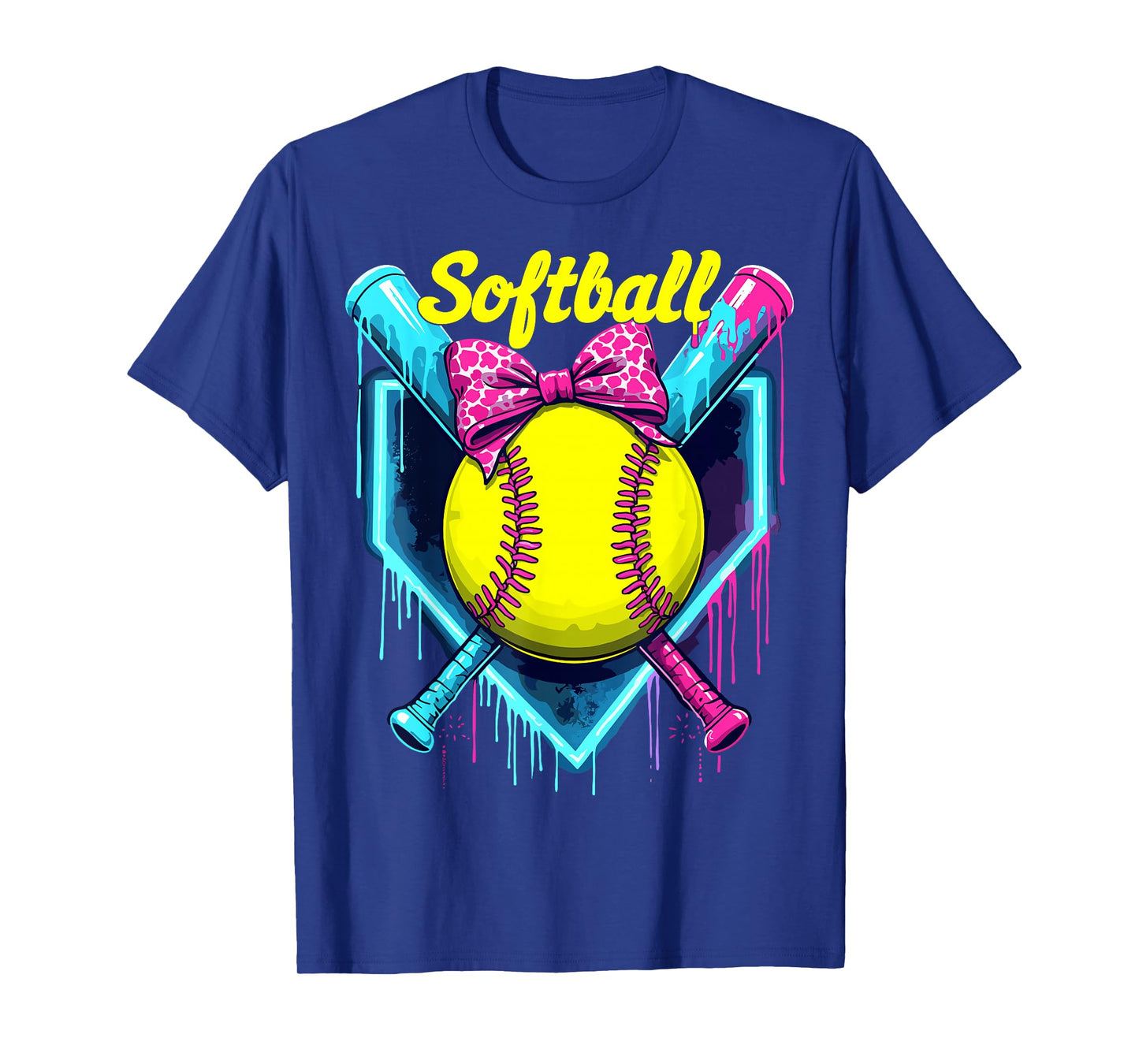 Softball Player Ice Cream Softball Drip T-Shirt
