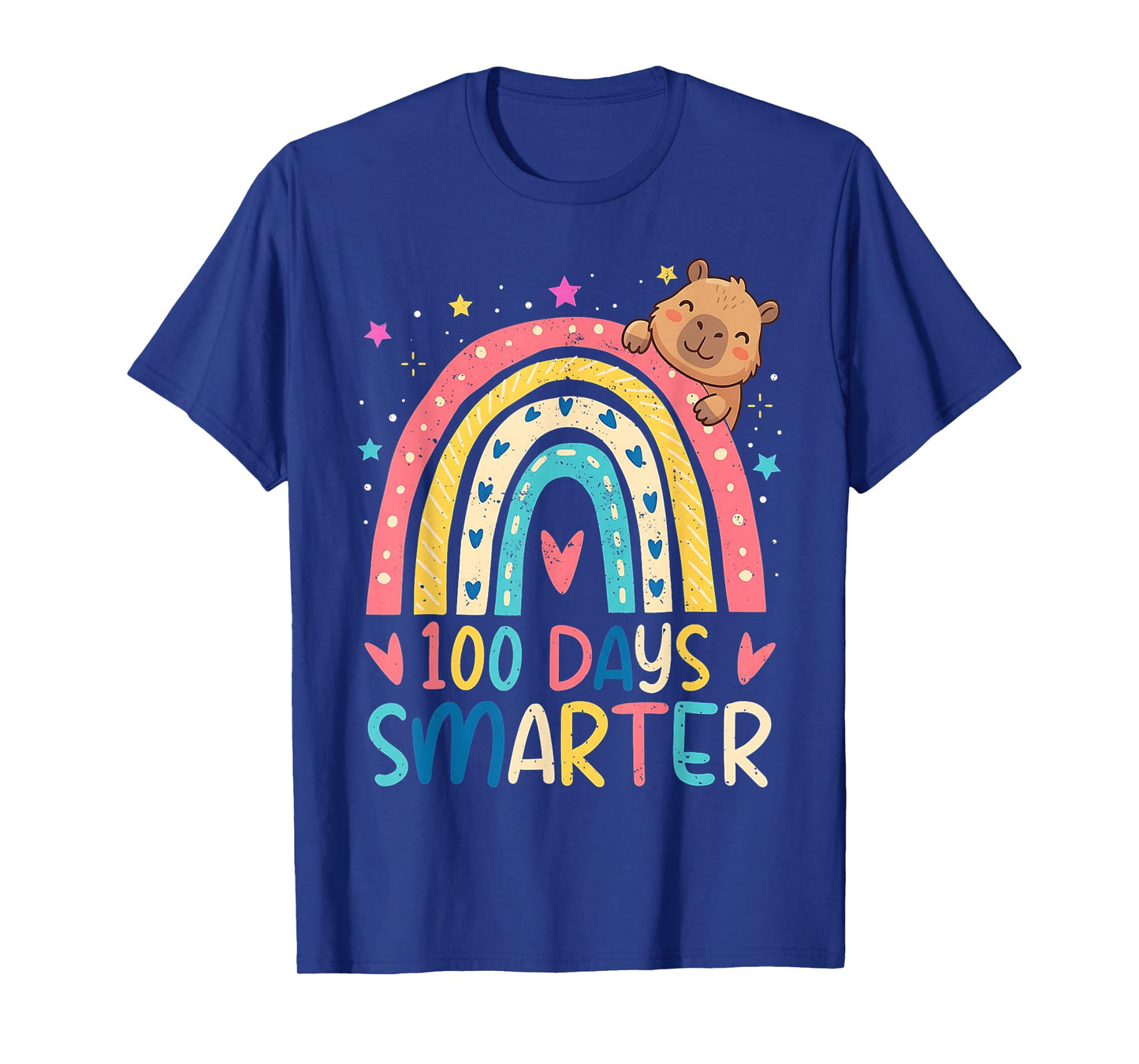 100 Days Smarter Kids Girls Capybara 100th Day of School T-Shirt