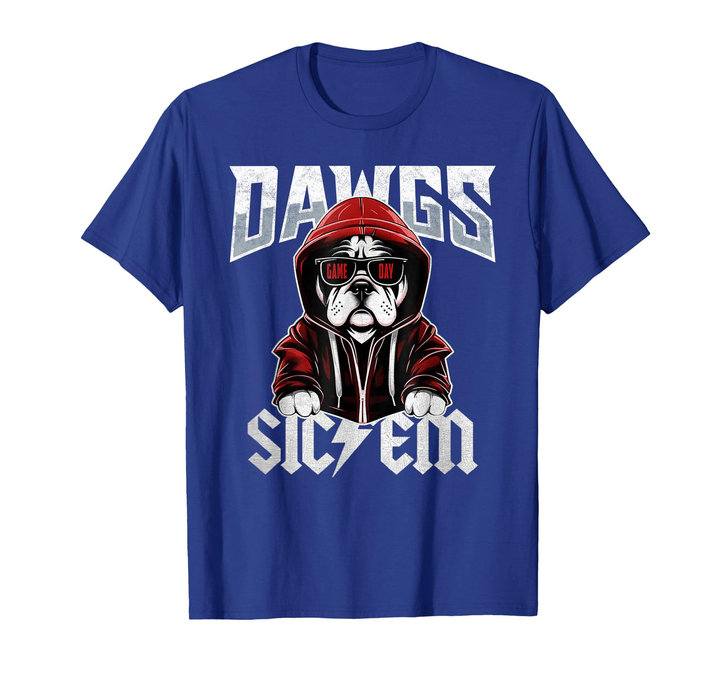 Sic Em Bulldog Distressed - Dawgs Bulldog Spirit Evergreen T-Shirt