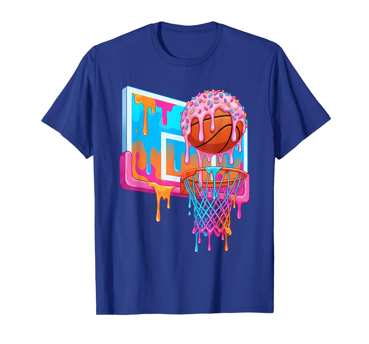 Basketball Hoop Ice Cream Drip Sport Player Boys Girls Youth T-Shirt