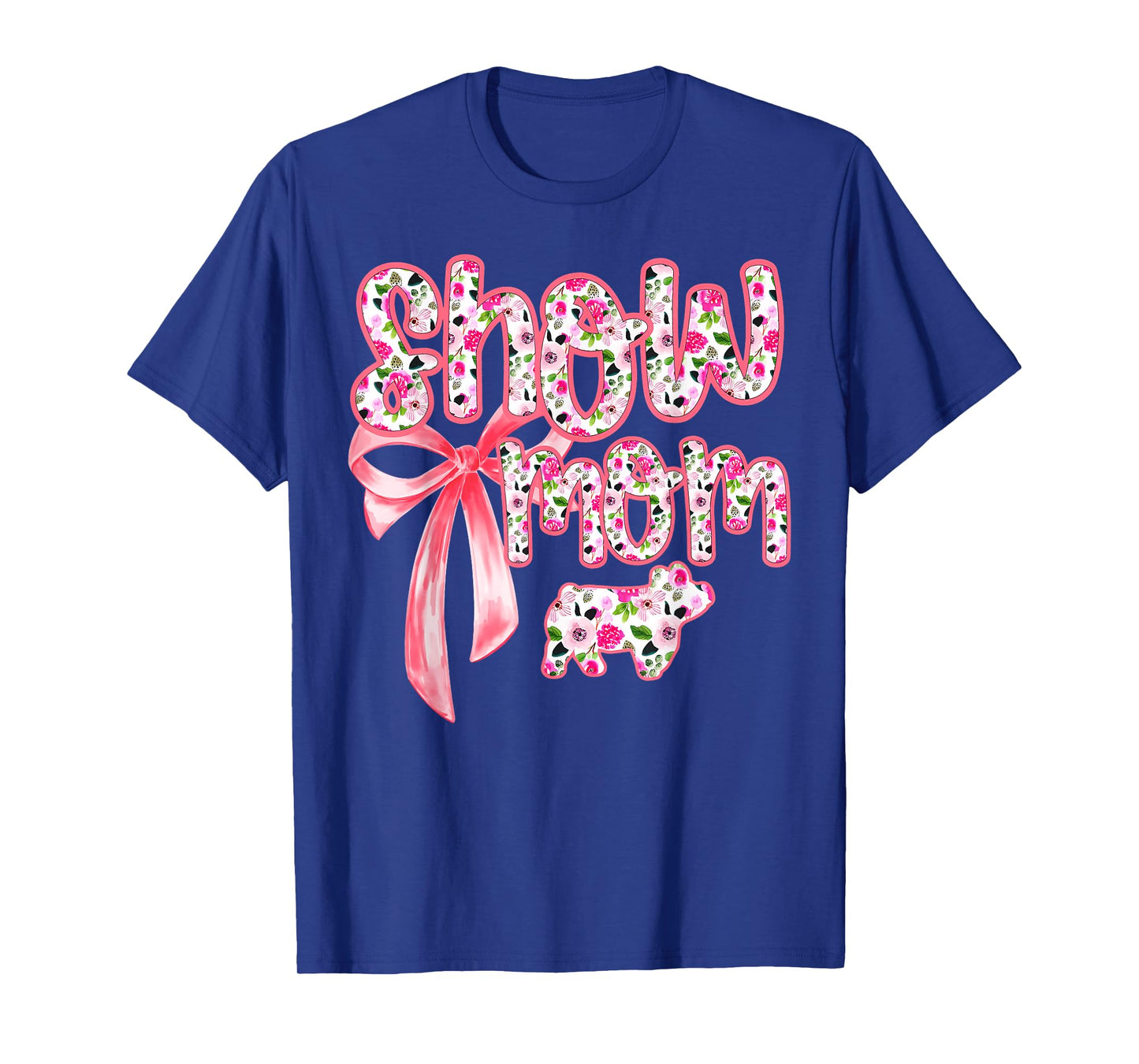 Show Mom Coquette Livestock Floral Stock Show Pig Mama T-Shirt