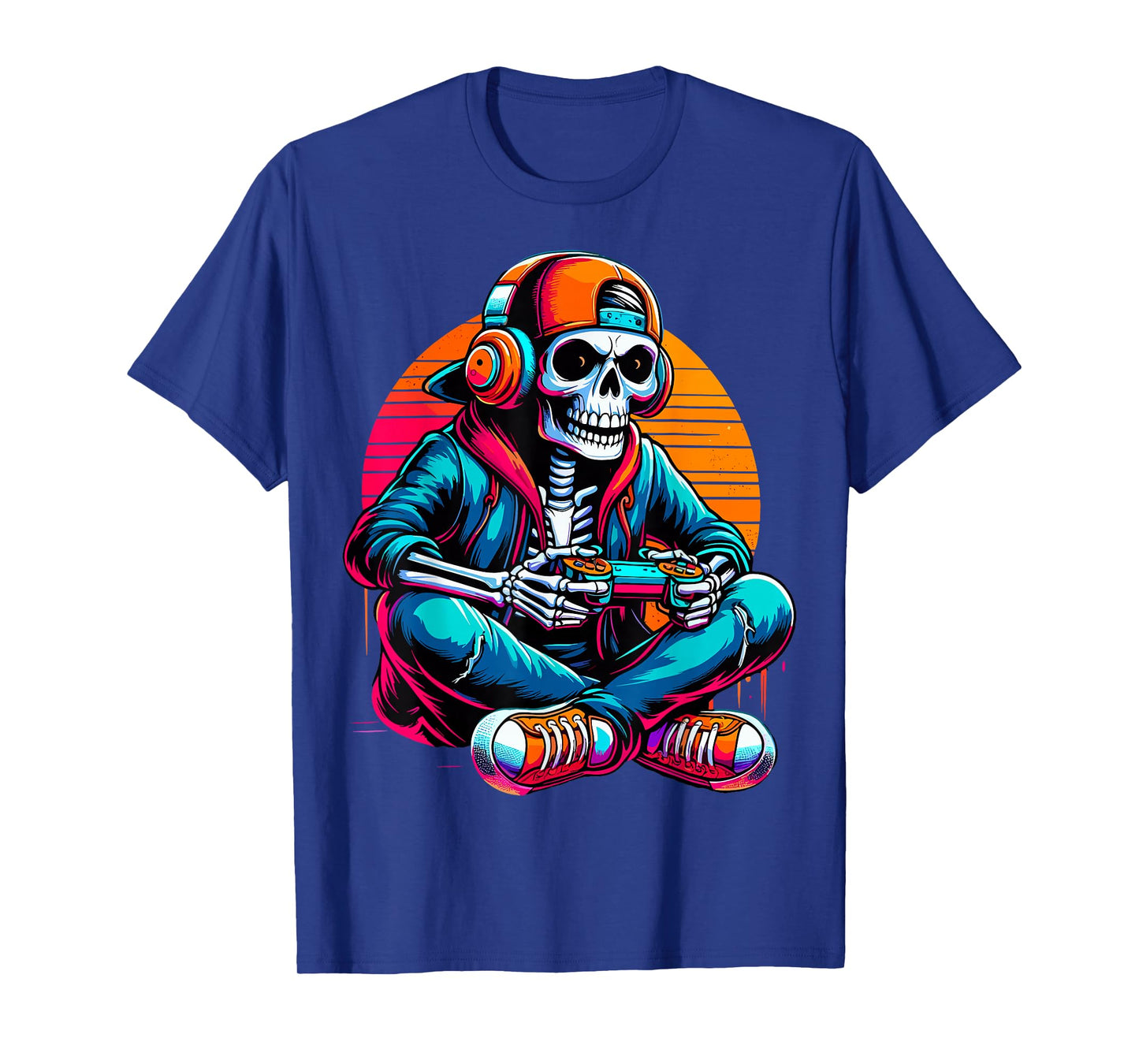 Halloween Skeleton Gamer Video Gaming T-Shirt