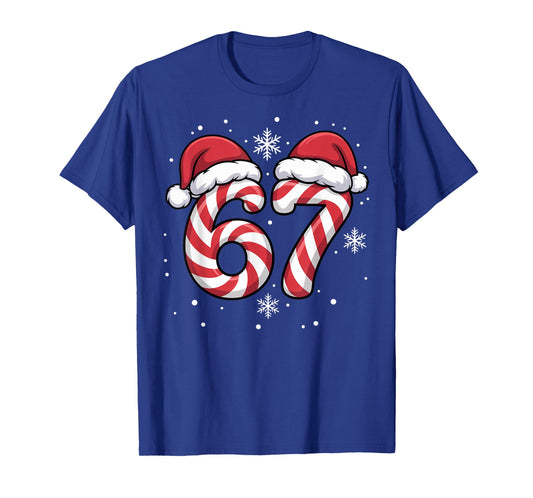Viral 67 Candy Canes Santa Funny Holiday Kids Humor T-Shirt