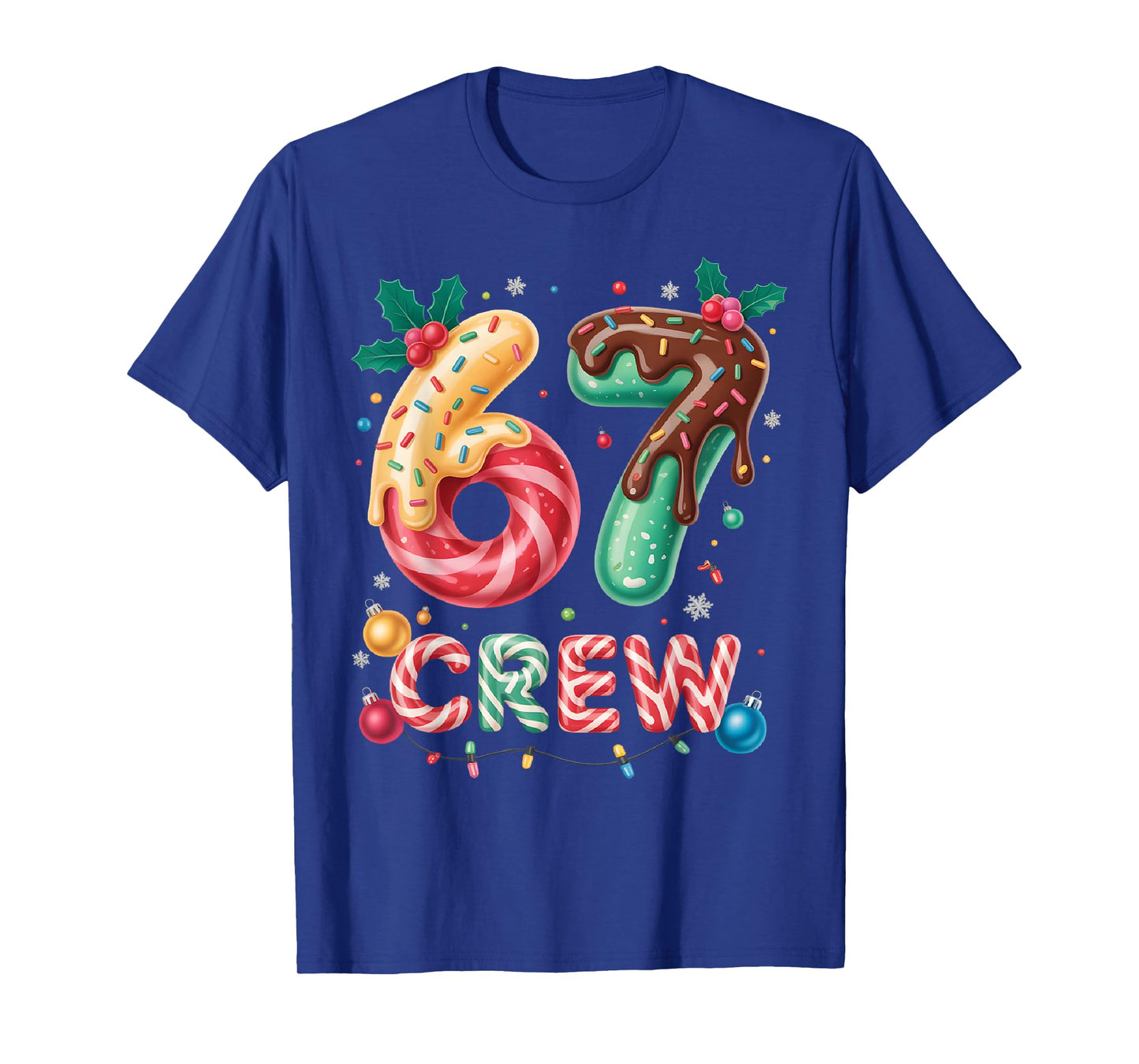 Funny 67 Six Seven Meme Christmas Crew Matching Outfit T-Shirt