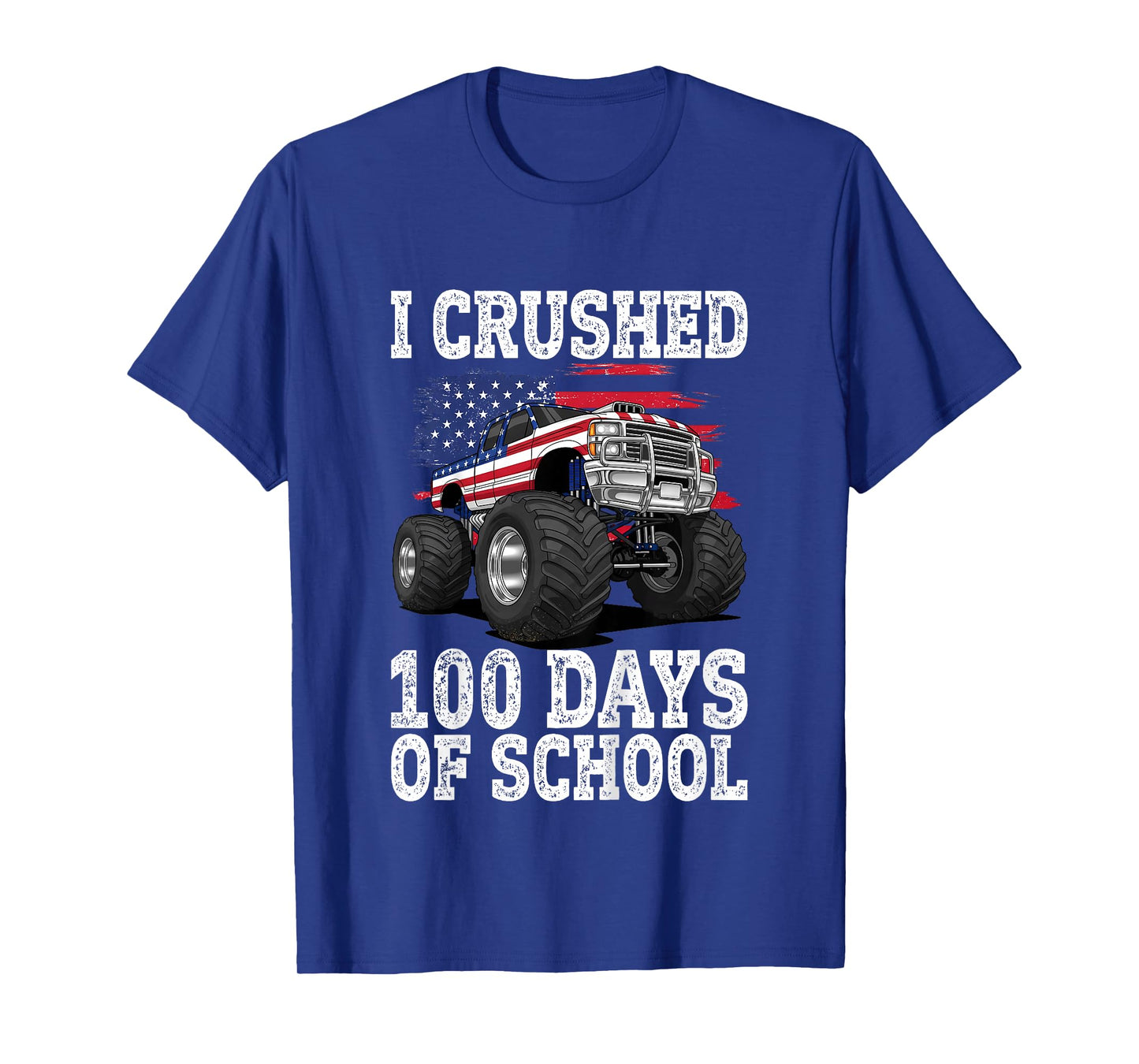 Kids I Crushed 100 Days of School Monster Truck 100 Days Smarter T-Shirt