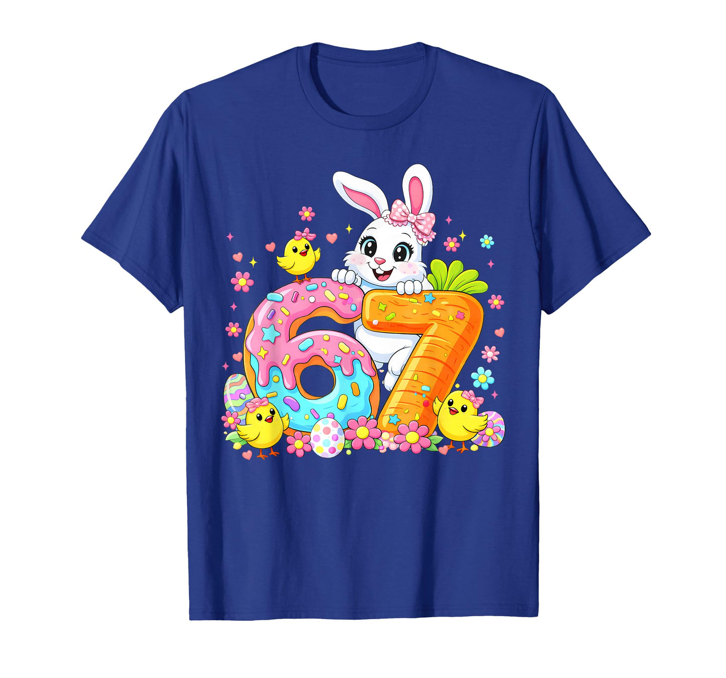 Cute Rabbit Bunny Ice Cream Floral Easter Women Girl Toddler T-Shirt