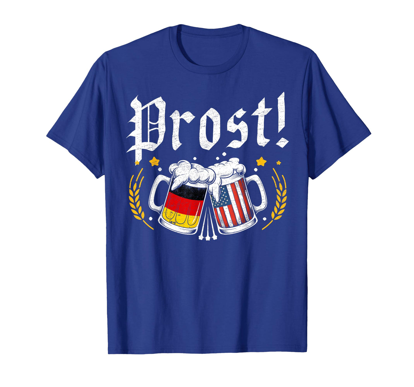 Oktoberfest Drinking Men Women Vintage German USA Flag Prost T-Shirt