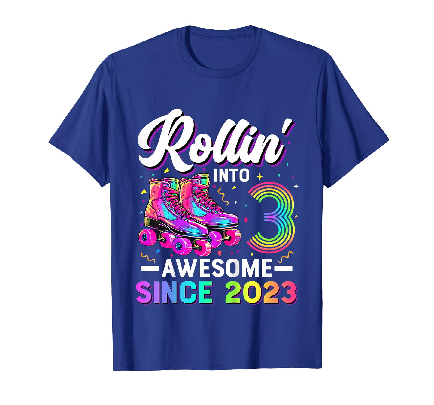 Kids 3rd Birthday Shirt Girl 3 Year Old Roller Skate Skating T-Shirt