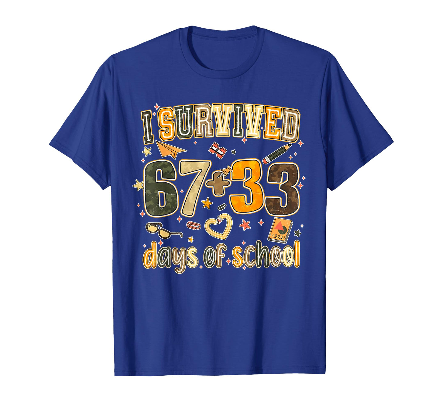 I Survived 67 + 33 Day of School Six Seven Donut Teacher Kid T-Shirt