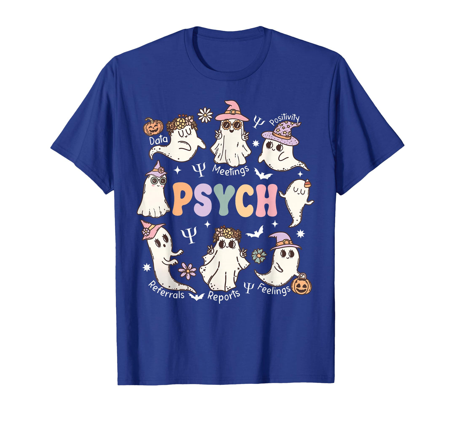 School Psychologist Halloween Spooky Psych Ghost Psychology T-Shirt