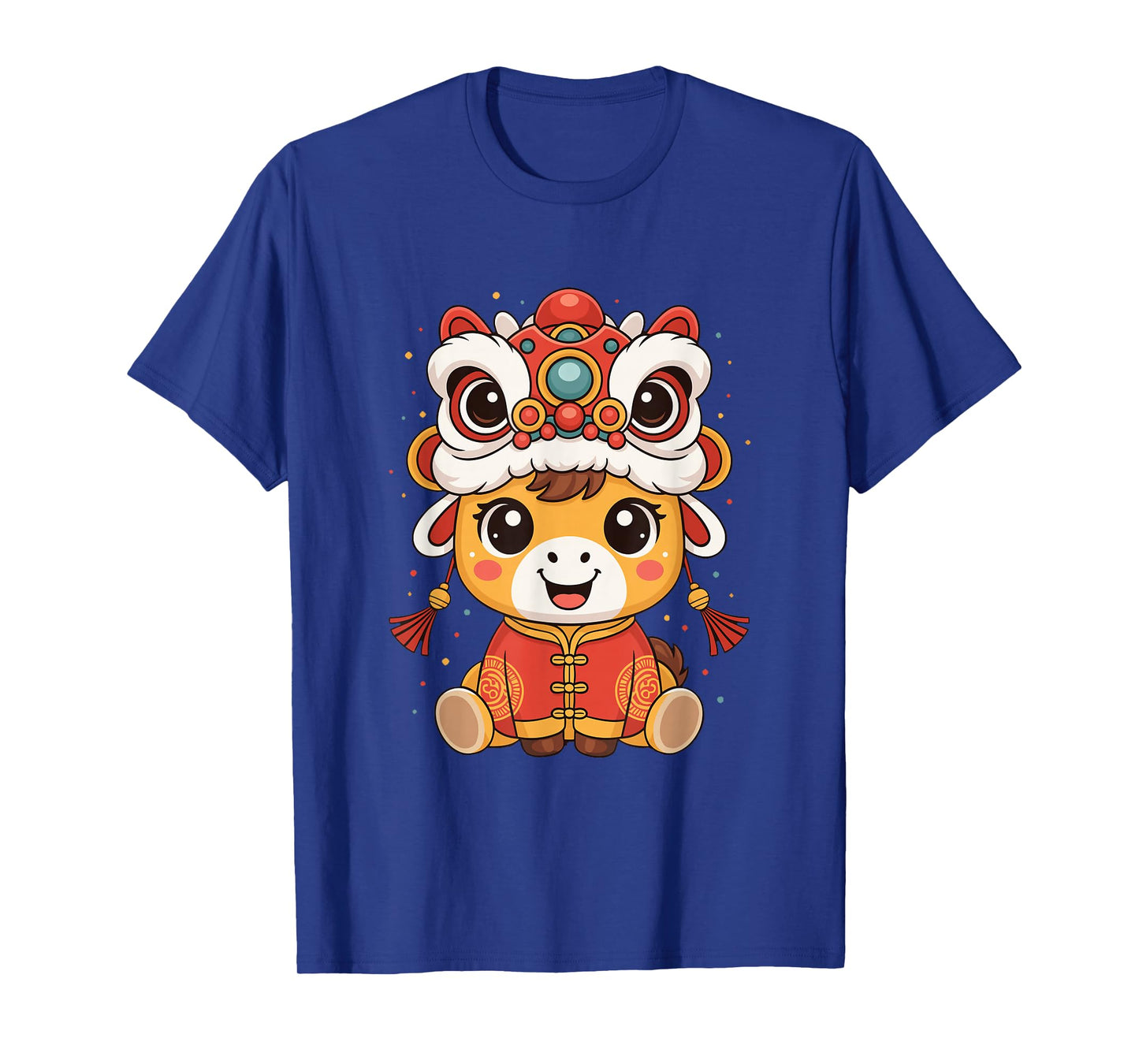 Lunar New Year 2026 Kawaii Chinese Zodiac Horse Lion Dance T-Shirt