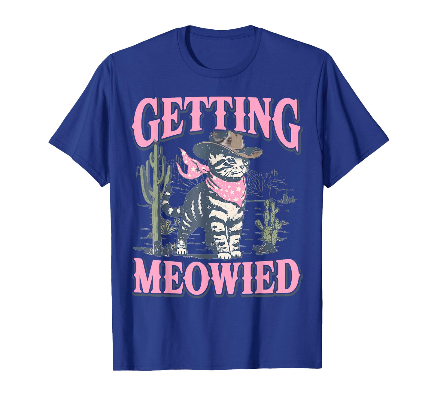 Bachelorette Party Cowgirl Getting Meowied Cat Bride Funny T-Shirt