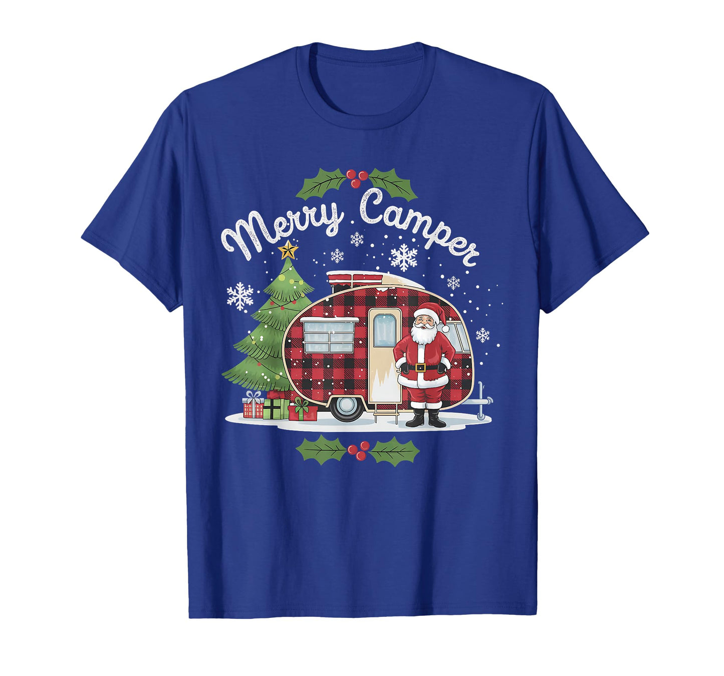 Merry Camper Christmas Santa Camping Truck Family Matching T-Shirt