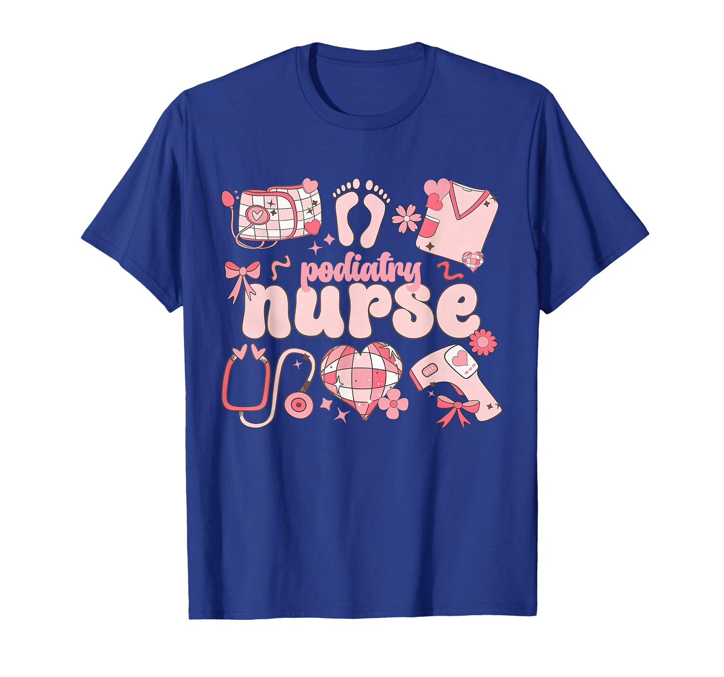 Podiatry Nurse Valentine Footprint Podiatrist Doctor T-Shirt