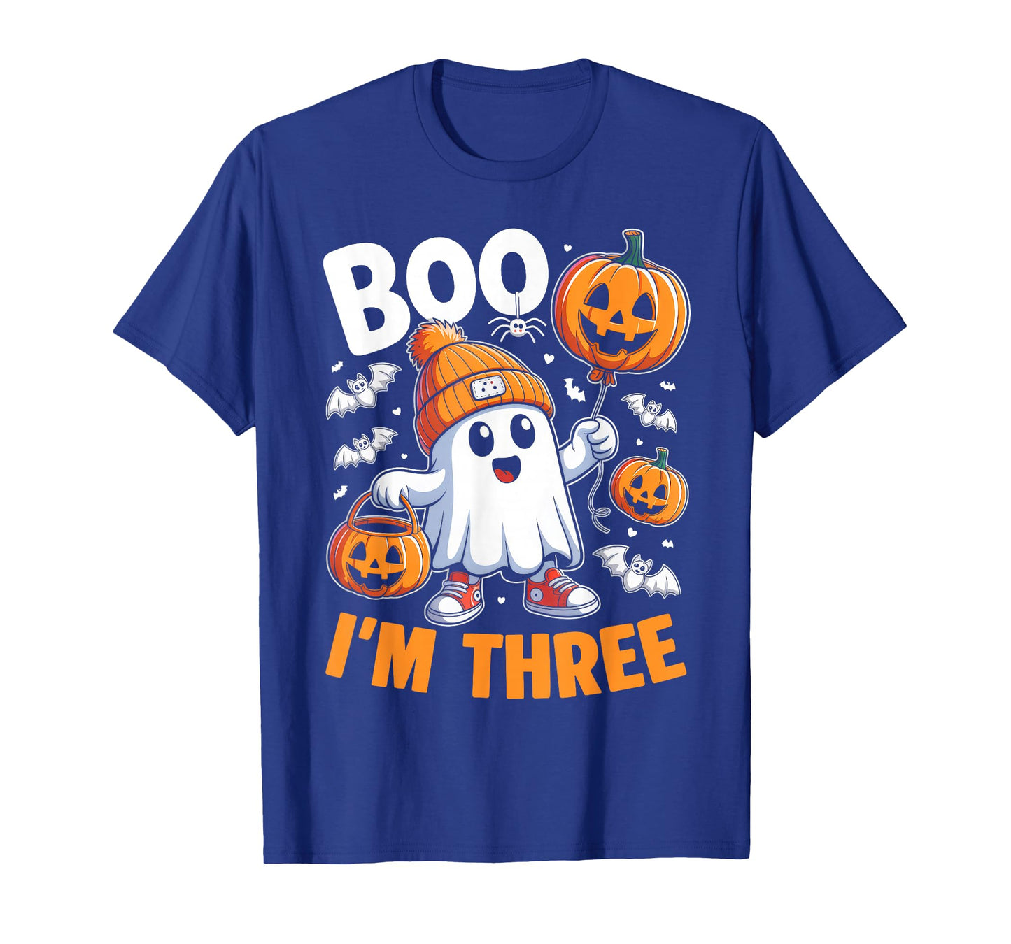 Boo I'm Three Ghost 3rd Birthday Halloween Boy Kids Groovy T-Shirt