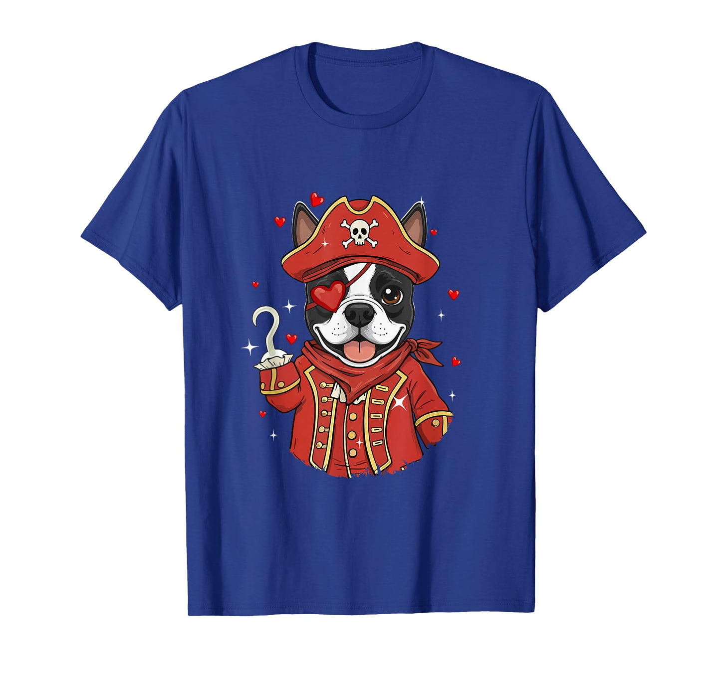 Boston Terrier As Pirate Valentine's Day Matching Owner Kids T-Shirt