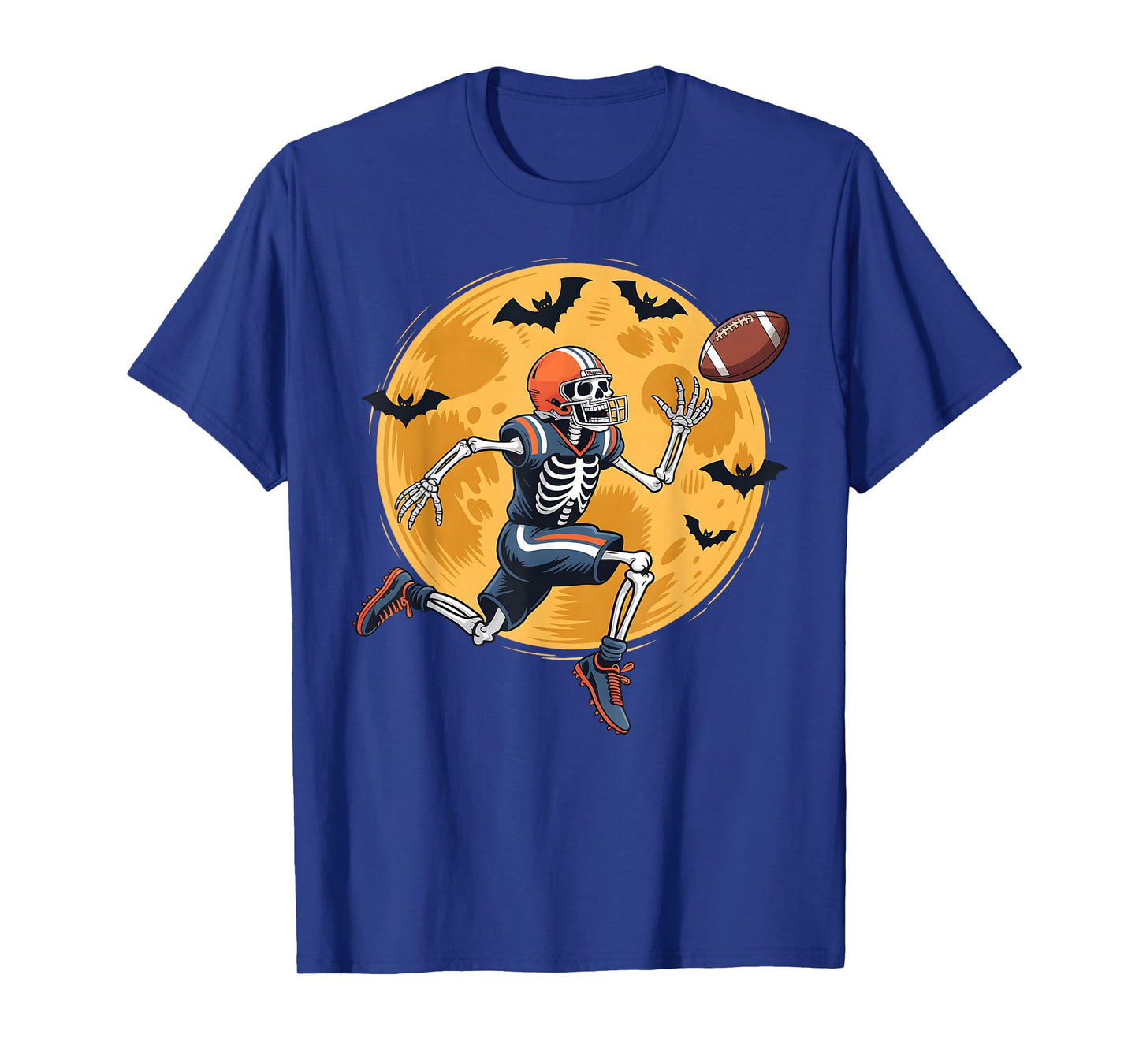 American Football Fan Skeleton Halloween Mens Boys Kid T-Shirt