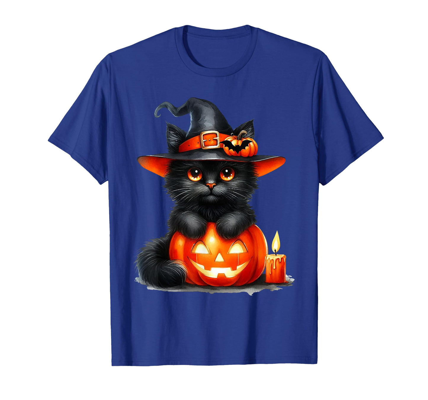 Funny Cat Pumpkin Halloween Black Cat Lover Cat Mom Cat Dad T-Shirt