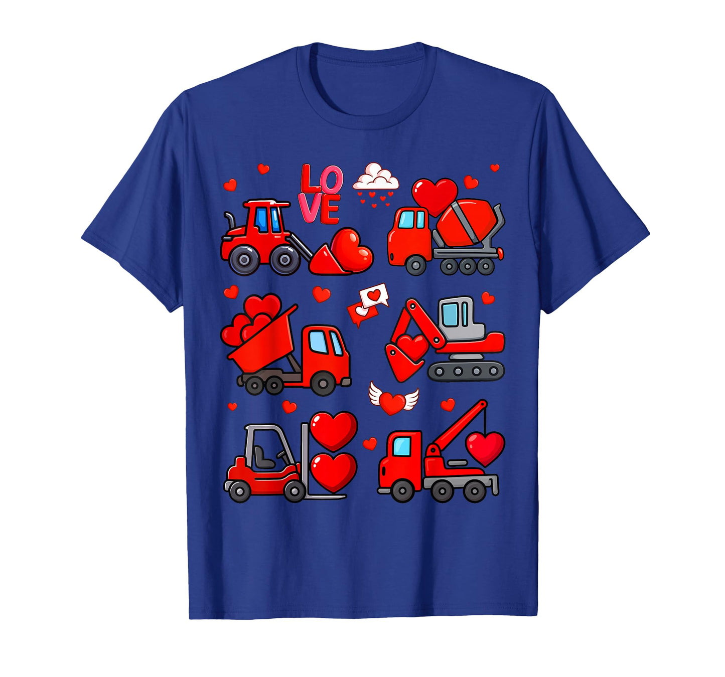 Funny Heart Truck Consturction Love Valentine Outfit Boy Kid T-Shirt