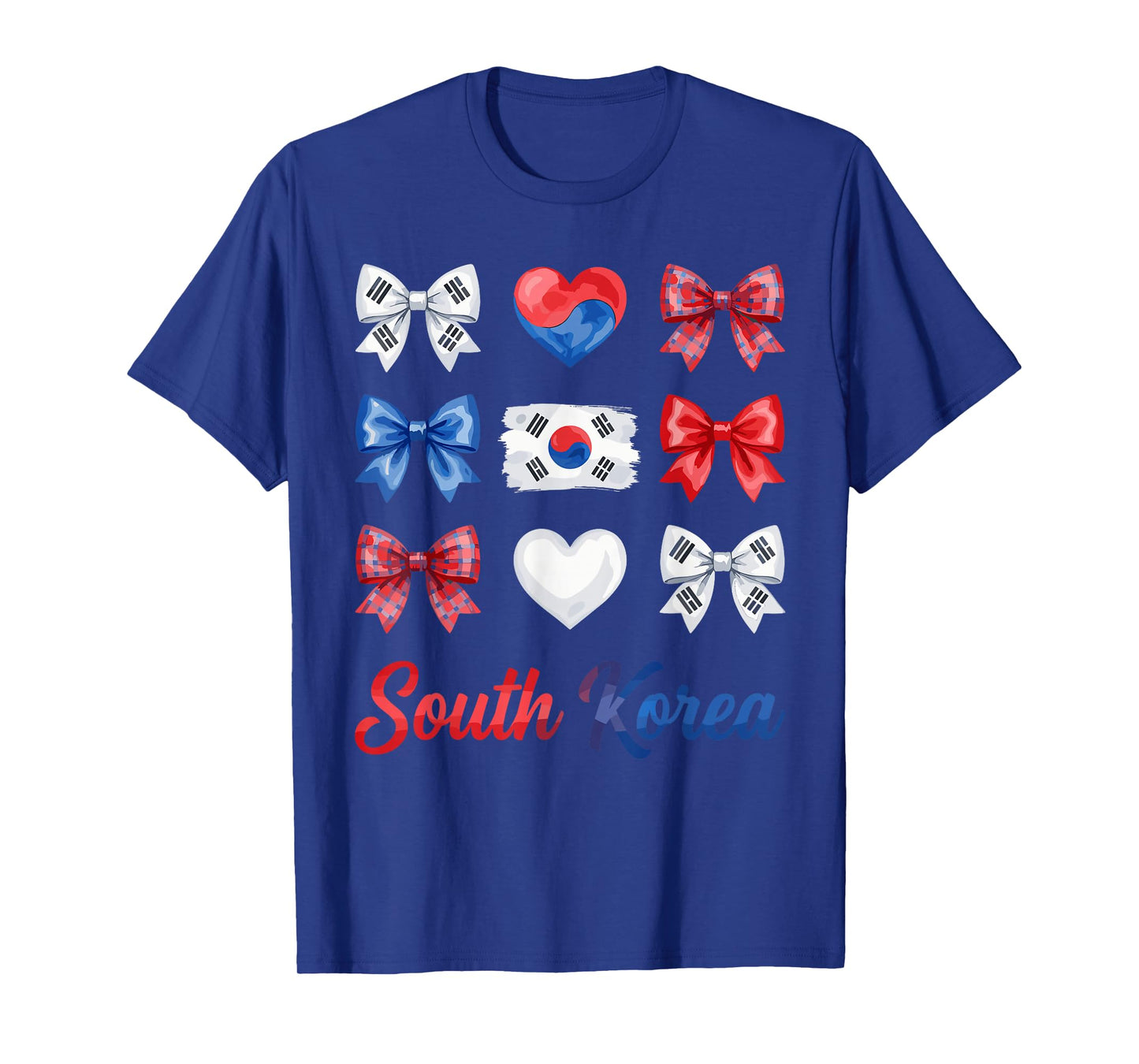 Coquette Bow South Korean Flag South Korea Hearts Cute Girls T-Shirt