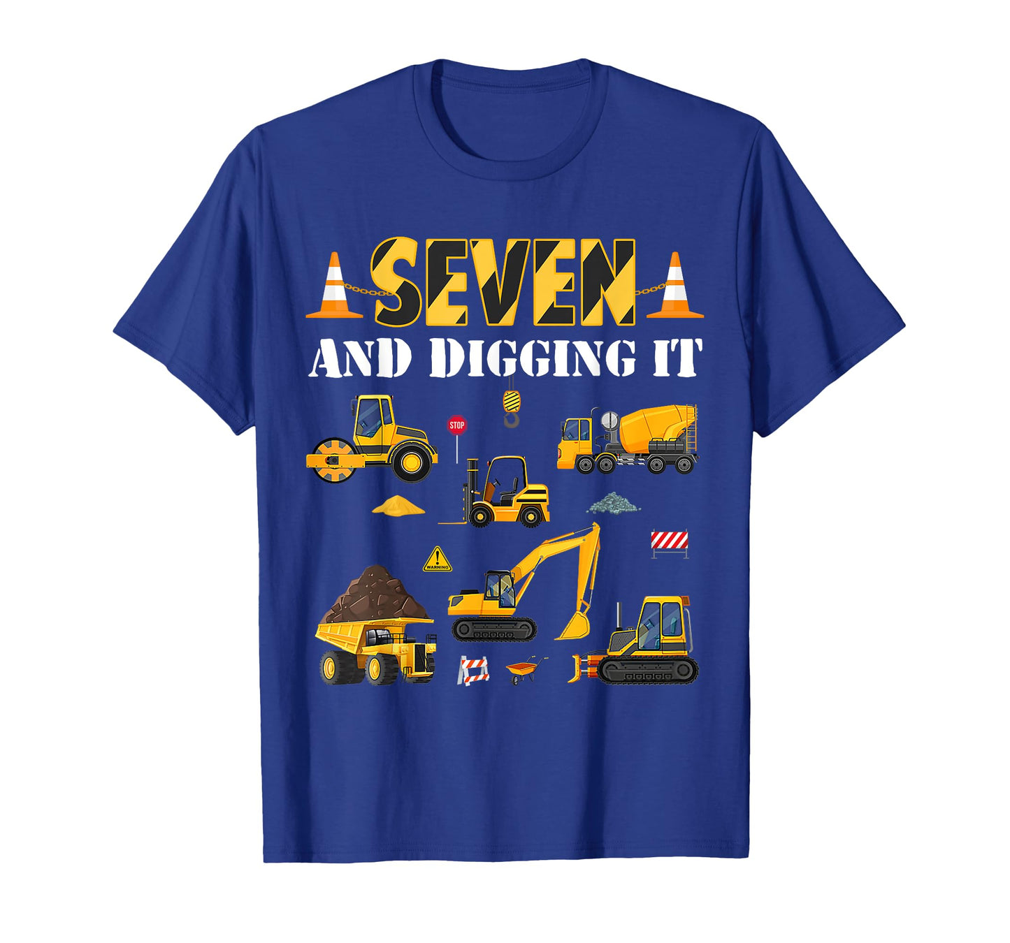 Seven And Digging It 7th Birthday Construction Boy 7 Yrs Old T-Shirt