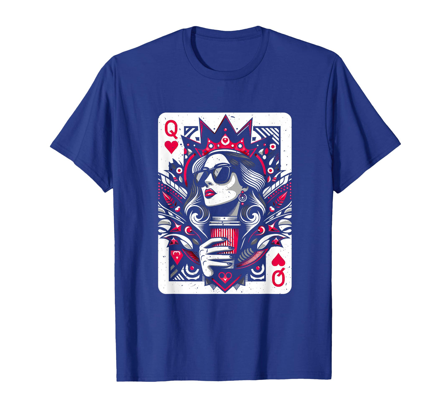 Queen Of Hearts Coffee Lover Women Gambling Gambler T-Shirt