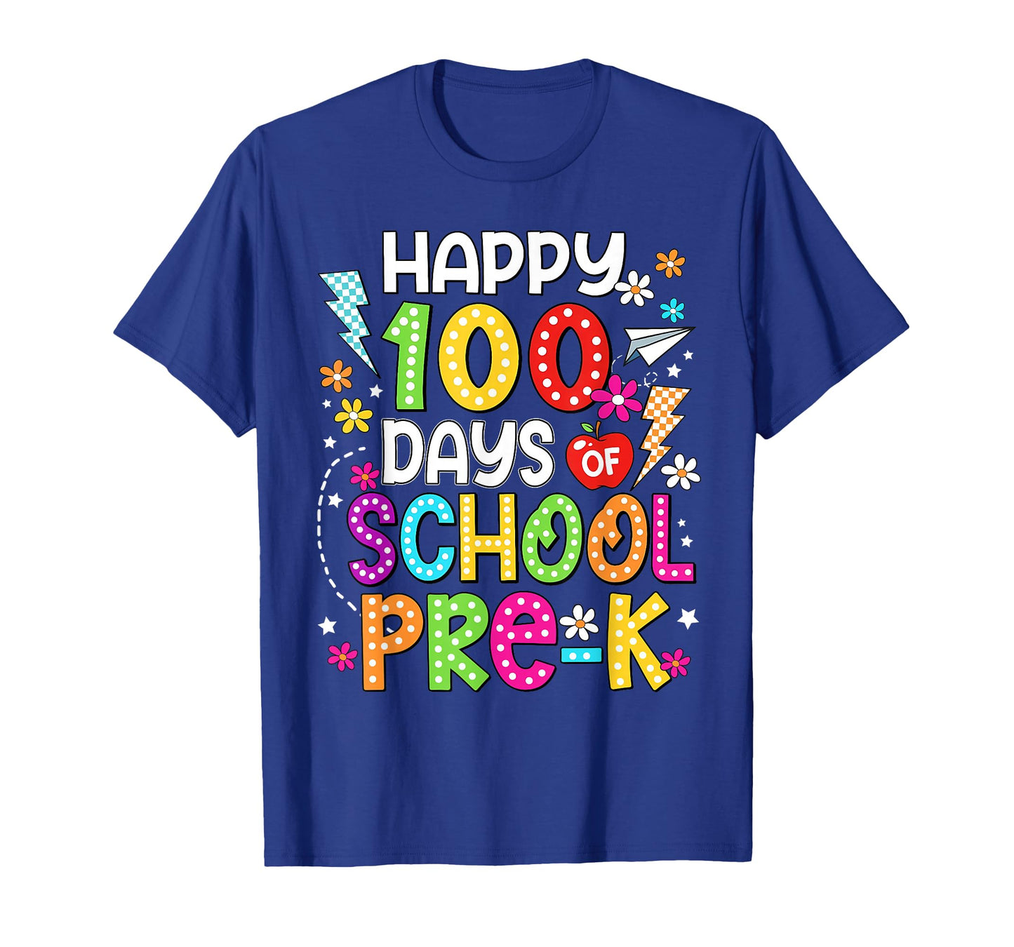 Happy 100 Days of Pre K Teacher Kids 100th Day of School T-Shirt