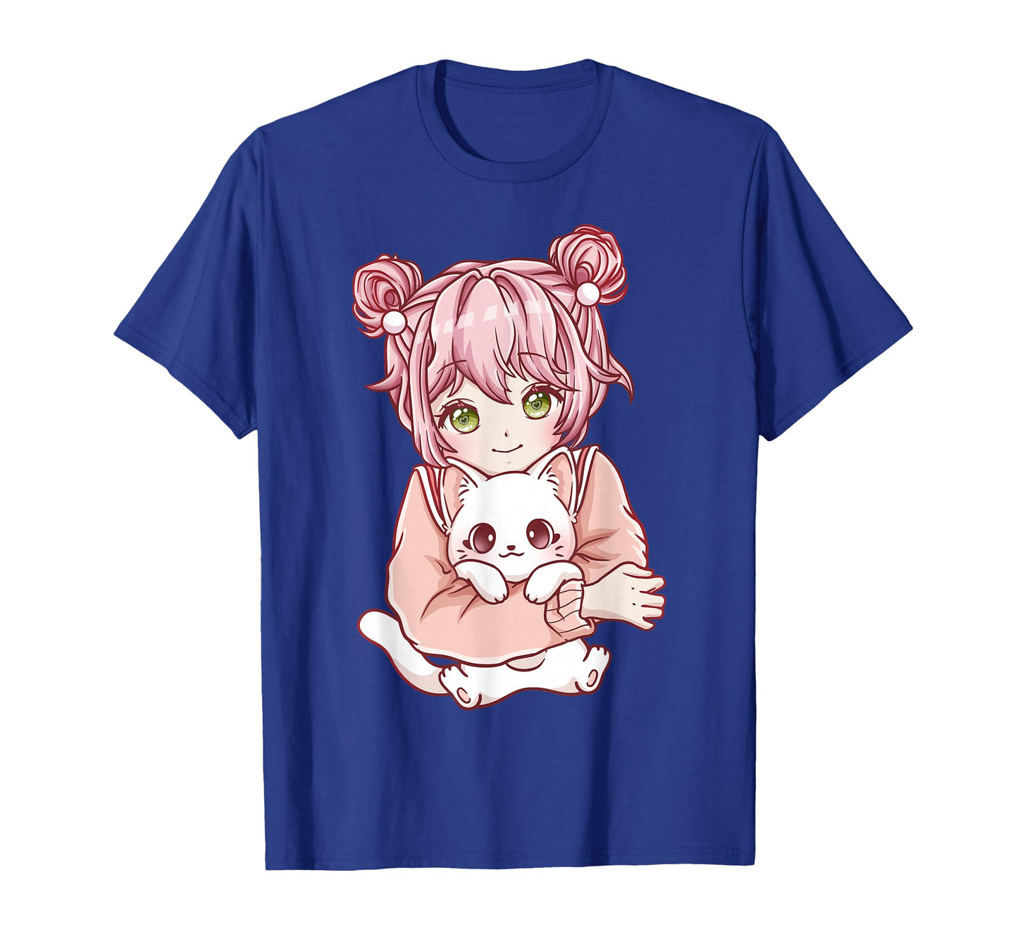 Anime Girl Cat Cats Kawaii T-Shirt
