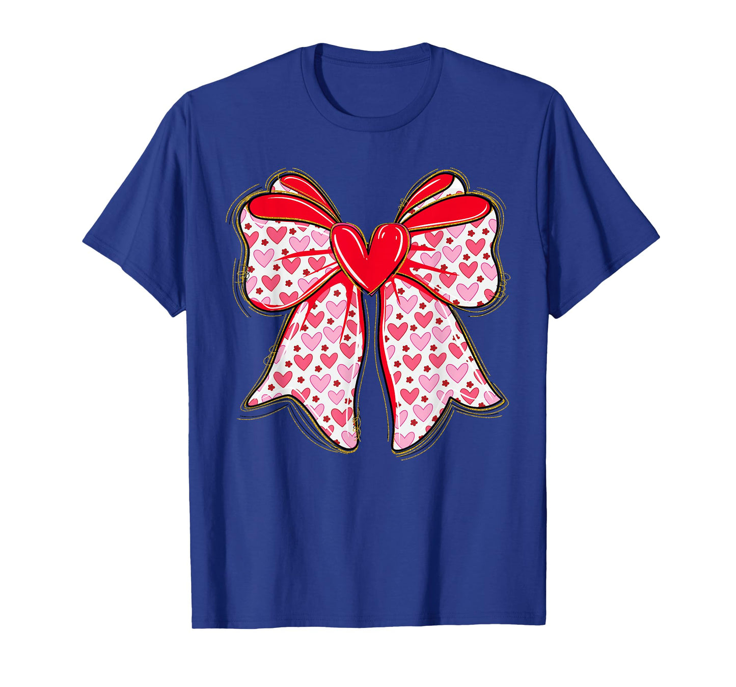 Valentine Hearts Coquette Bow Women Girls T-Shirt