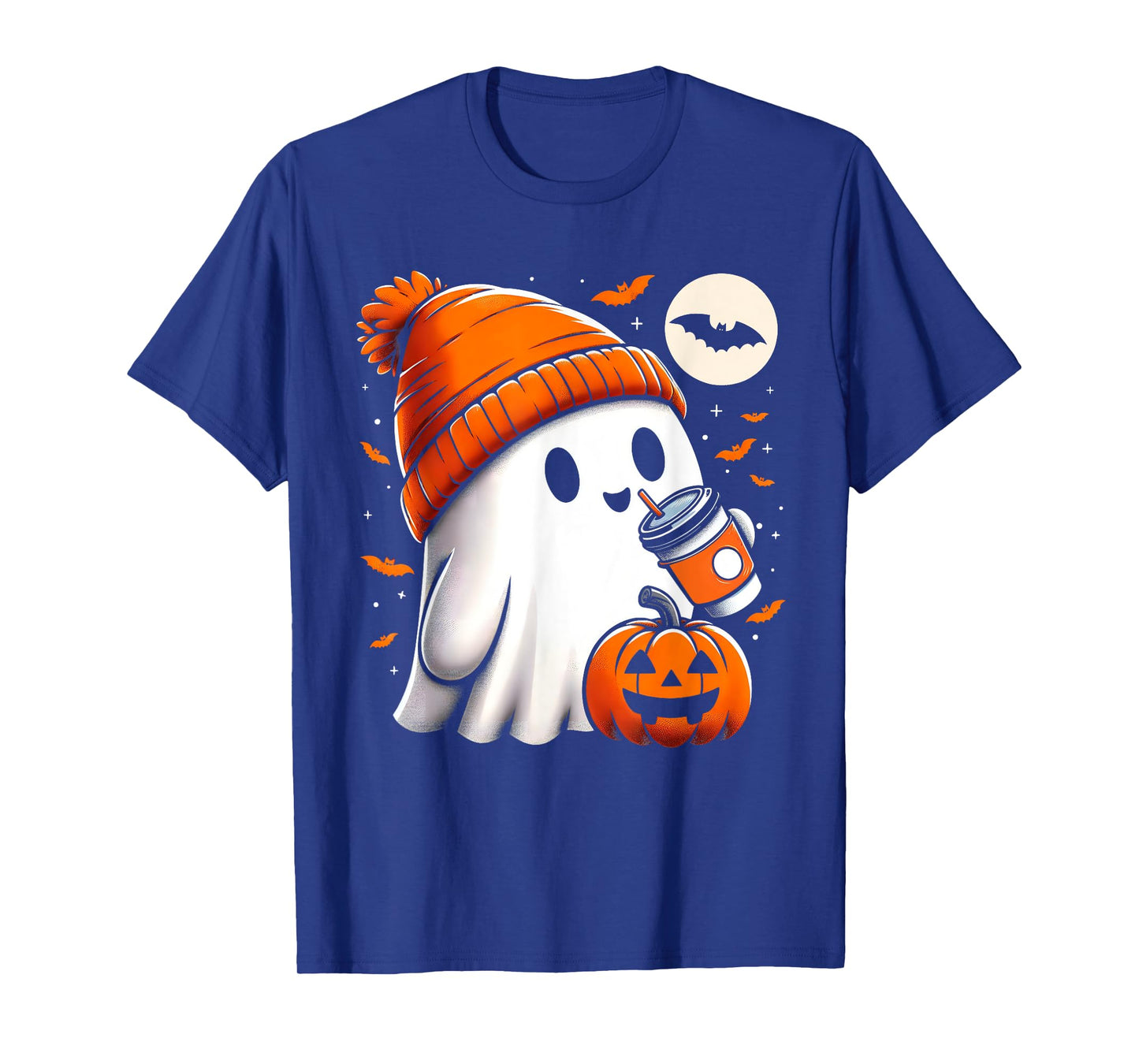 Halloween Shirts For Women Ghost Drinking Coffee Halloween T-Shirt