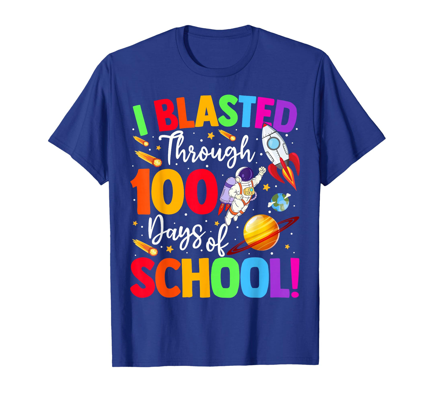 100 Days of School Astronaut Space 100th Day Boys Kids T-Shirt